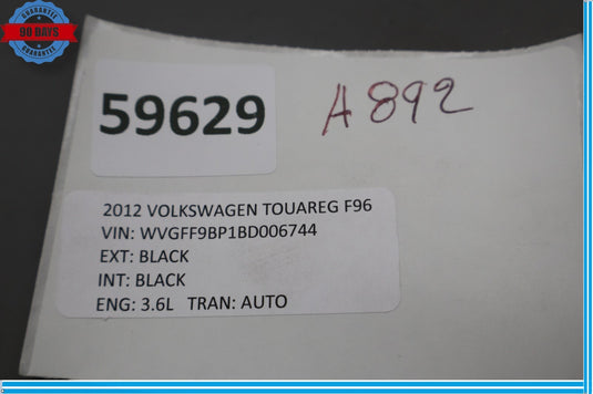 11-17 Volkswagen Touareg Front Right Side Center A Pillar Trim Panel Oem