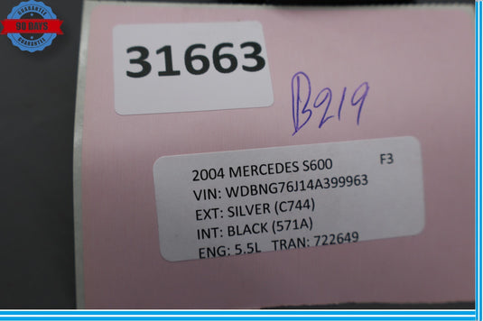 00-12 Mercedes W220 S600 Rear Right Side Lumbar Control Switch 2208000878 Oem