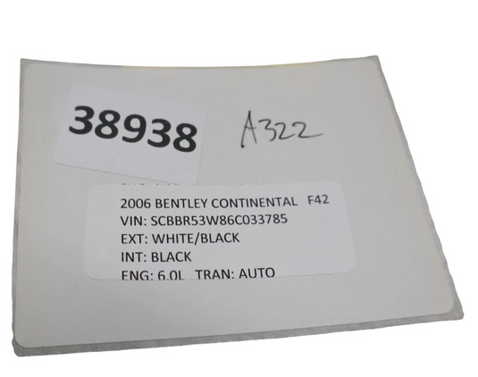 06-13 Bentley Continental Flying Spur Front Right Seat Control Module Black Oem