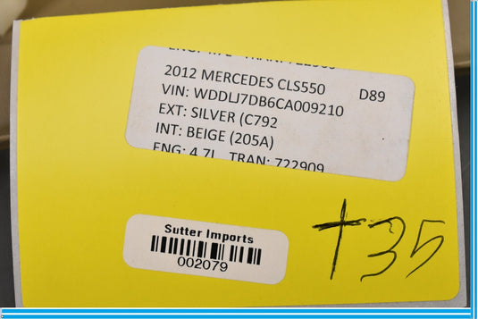 12-18 Mercedes CLS550 Left Driver Side Lower B Pillar Trim Cover Oem
