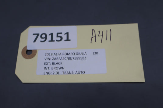 17-22 Alfa Romeo Giulia Front Right Passenger Side Sun Visor Sunvisor Oem