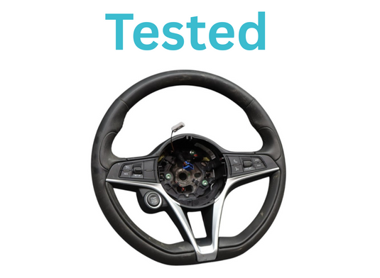 17-22 Alfa Romeo Giulia Steering Wheel Black Leather w/ Switch Buttons Oem