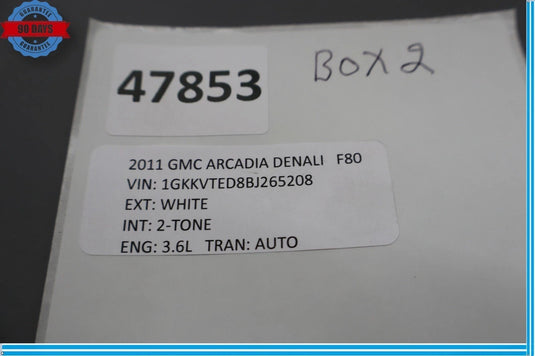 07-17 GMC Acadia Denali Glove Box Storage Compartment Instrument Panel Oem