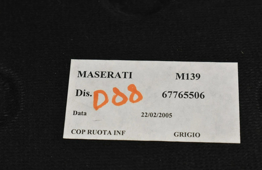 04-08 Maserati Quattroporte Rear Trunk Boot Floor Cover Carpet 67765506 Oem