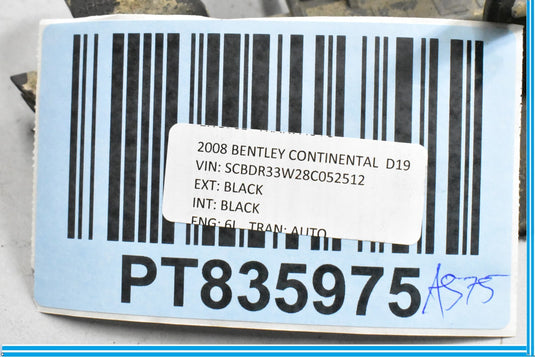 06-12 Bentley Continental Right Passenger Sill Panel Trim 3W7854856 Oem