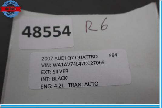 07-15 AUDI Q7 4L Rear Right Side Trunk Hatch Tail Light Cover Panel Oem
