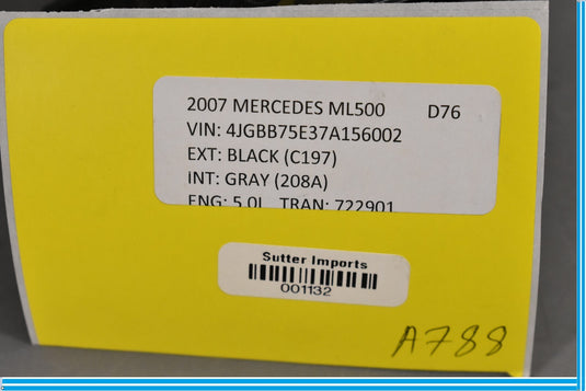 06-12 Mercedes X164 GL450 ML500 Front Left Driver Bumper Fog Light Lamp Oem