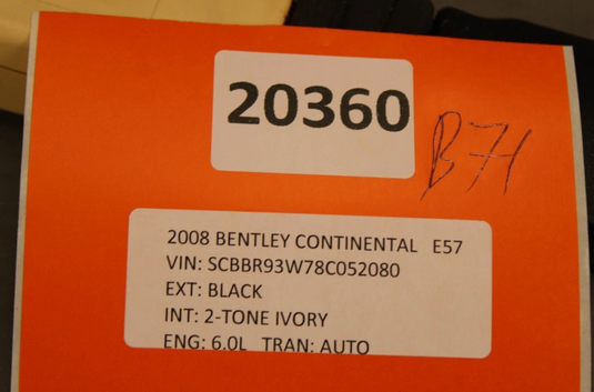 06-12 Bentley Continental Front Right Seat Belt Seatbelt Buckle 3W3857756C Oem