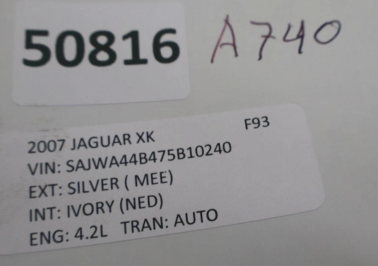 07-15 Jaguar XK XKR Convertible Rear Left Side Mid Trunk Trim Cover Panel Oem