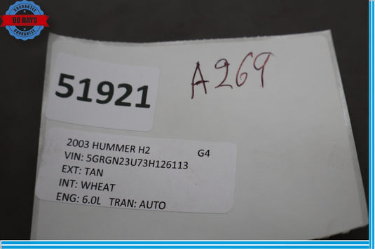 03-07 Hummer H2 Front Dash Communication Control Module Unit Oem