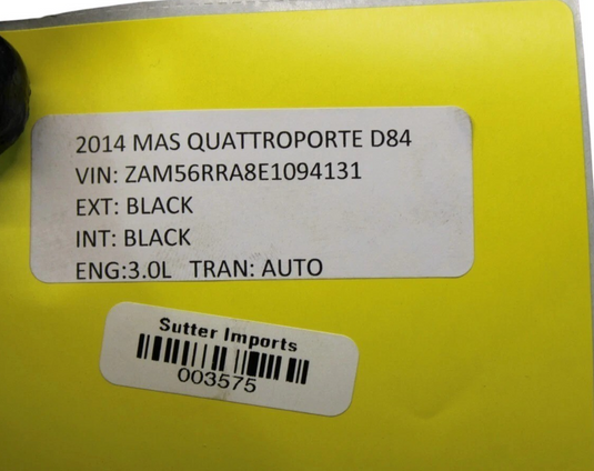 14-17 Maserati Quattroporte Front Right Side Seat Lower Frame Rail 673000230 Oem