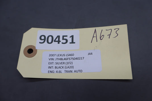 07-12 Lexus LS460 LS460L Front Left Driver Seat Inner Trim Cover Black Oem