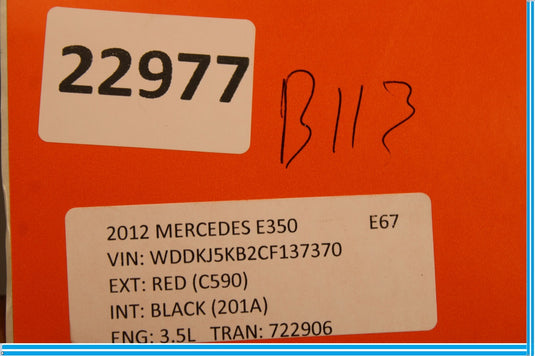 10-16 Mercedes E350 E550 Rear Left Driver Quarter Glass Division Bar Molding Oem