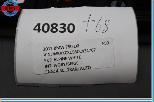 09-15 BMW 740i 750Li xDrive Trunk Lid Grip Handle License Plate W/ Lights Oem