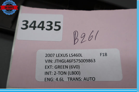 07-09 Lexus LS460 LS460L Rear Right Passenger Door Garnish Frame Oem
