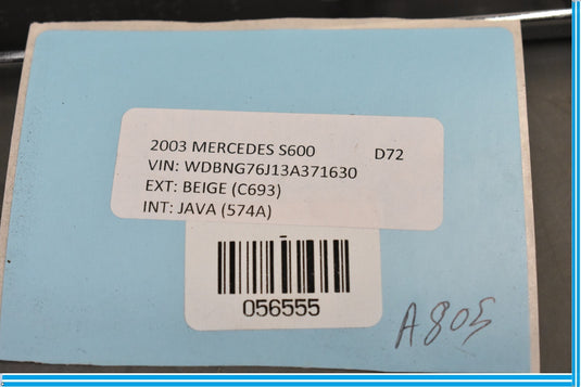 00-06 Mercedes S500 S600 W220 Rear Right Passenger Door Sill Scuff Plate Oem