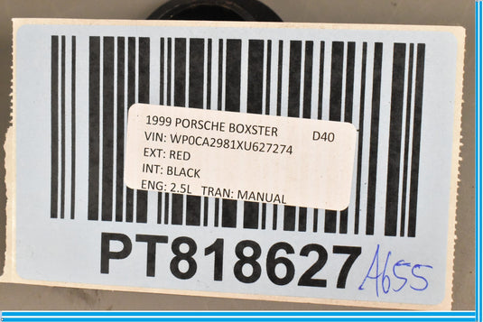 99 Porsche 911 Ignition Key Switch Trim Bezel Escutcheon OEM 99655223501
