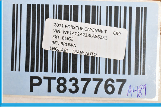 11-18 Porsche Cayenne Rear Left Seat Trim Cover Trim Panel 7P5886747A OEM