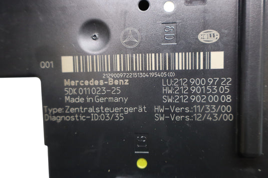 10-18 Mercedes W218 CLS550 E400 E350 Rear SAM Fuse Box Relay Control Oem