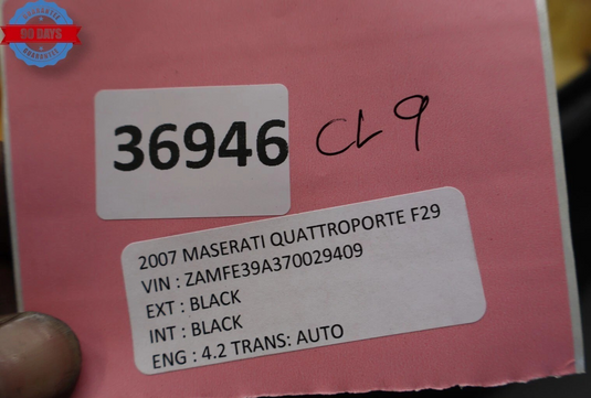 03-08 Maserati Quattroporte M139 Front Right Lower Bottom Seat Cushion Black Oem