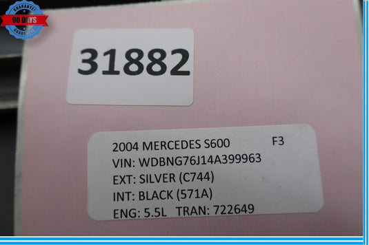 00-06 Mercedes S500 S600 Front Right Side Side Exterior Door Trim Molding Oem