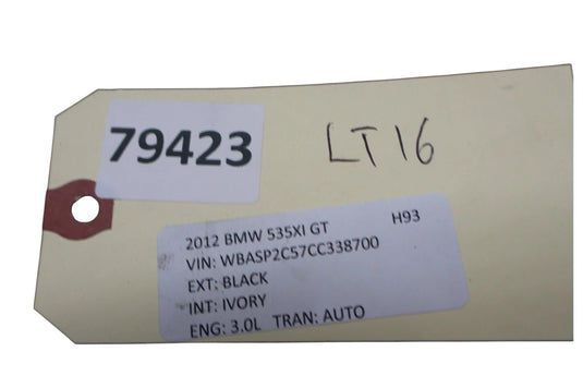 10-17 BMW 535i GT xDrive Rear Trunk Lid Liner Trim Panel  W/Switch 52107010 Oem