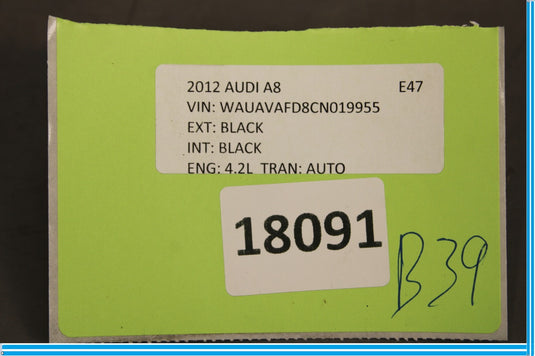 11-18 Audi A8 Rear Left Dome Light Lamp Reading Overhead Console Oem