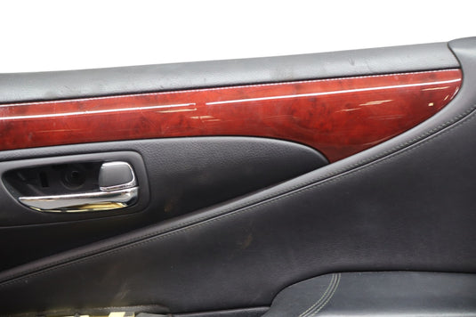 07-09 Lexus LS460 Front Right Side Interior Door Panel Cover Assembly Black Oem