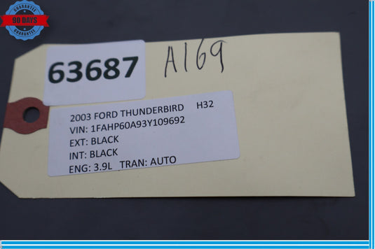 02-05 Ford Thunderbird Front Right Passenger Side Seat Belt Buckle Black Oem