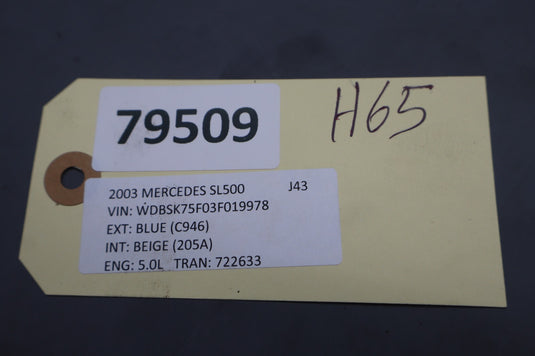 03-12 Mercedes R230 SL500 SL600 Engine Air Inlet Throttle Body 1131410125 Oem