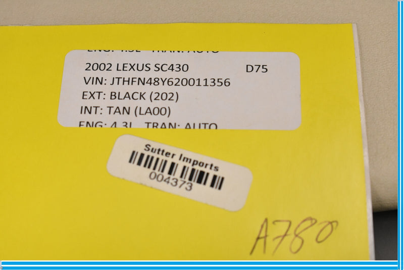 Load image into Gallery viewer, 2002 Lexus SC430 Front Right Passenger Side Seat Sun Visor W/ Vanity Mirror Oem
