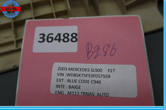 03-12 Mercedes SL550 SL55 AMG R230 Front Right Under Seat Compartment Trim Oem