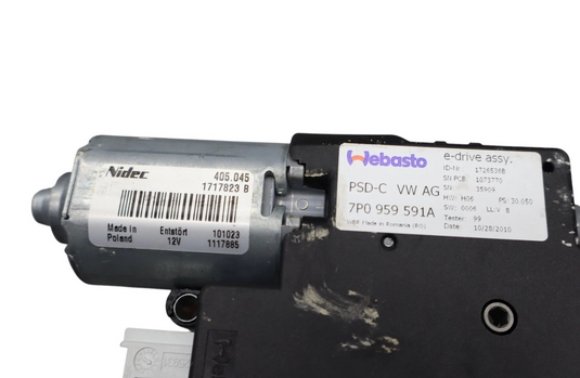 11-17 Volkswagen VW Touareg Panoramic Sunroof Control Motor 7P0959591B Oem