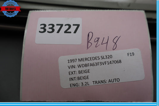 90-02 Mercedes R129 SL320 Front Right Windshield A Pillar Molding Cover Oem