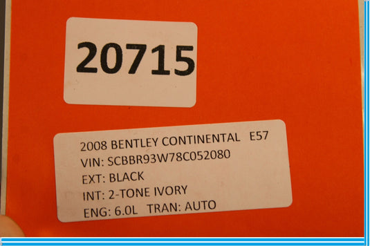 03-10 Bentley Continental GT W12 Left Side Turbocharger Turbo Manifold 6.0L Oem