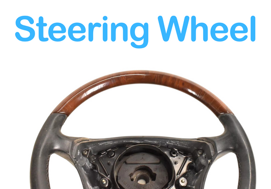 00-06 Mercedes CL500 CL600 W215 Driver Steering Wheel Woodgrain Trim Oem