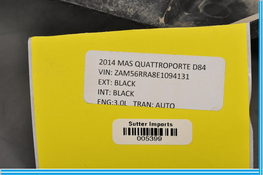 14-19 Maserati Quattroporte Front Underbody Splash Shield Cover Oem