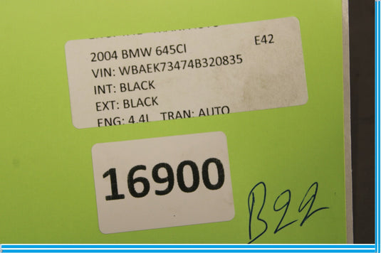 04-10 BMW 645Ci 650i Front Right Side Seat Headrest Switch Trim Black Oem