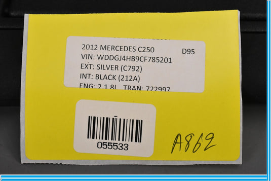 08-14 Mercedes W204 C250 E350 Front Left Side Sunvisor Sun Visor Oem