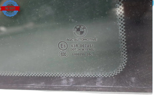 14-21 BMW i3 i3s I01 Rear Right Passenger Side Door Window Glass 7288186 OEM