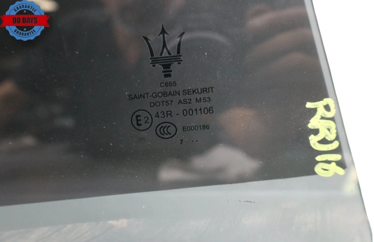 14-22 Maserati Ghibli M157 S Rear Right Passenger Side Door Window Glass Oem