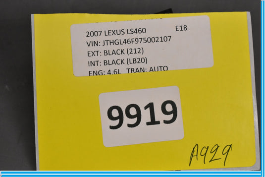 07-12 Lexus LS460 Front Right Side Seatbelt Seat Belt Height Adjust Switch Oem