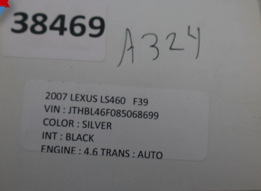 07-17 Lexus LS460 Rear Right Passenger Side Door Window Regulator Motor Oem