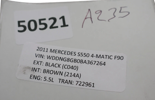 07-13 Mercedes W221 S550 S600 Front Hood Catch Release Latch Lock 2218800264 Oem
