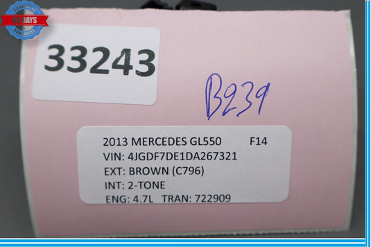 13-19 Mercedes GL550 3rd Row Left Side Seat Folding Power Switch Button Oem