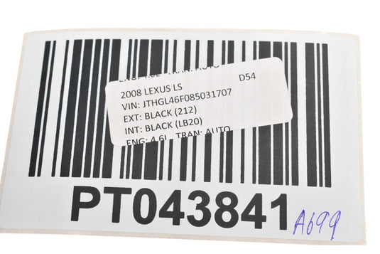 07-09 Lexus LS460 Headlight Leveling Control Module Unit ECU 8994050070 Oem
