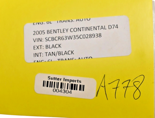 03-10 Bentley Continental Front Right Passenger Side Seat Belt Seatbelt Oem