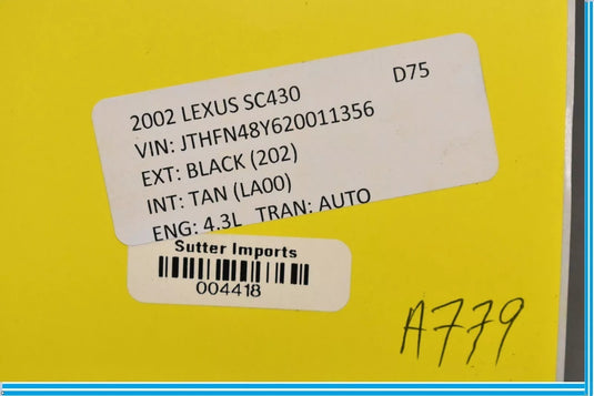 02-10 Lexus SC430 Front Left Driver Side Audio Sound Tweeter Speaker OEM