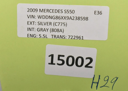 07-09 Mercedes S550 S600 Front Right Passenger Side Seat Headrest Head Rest Oem