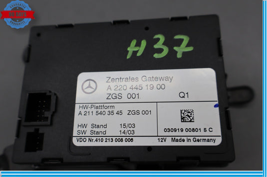 03-11 Mercedes R230 SL500 CLK500 Central Gateway Control Module 2115403545 Oem